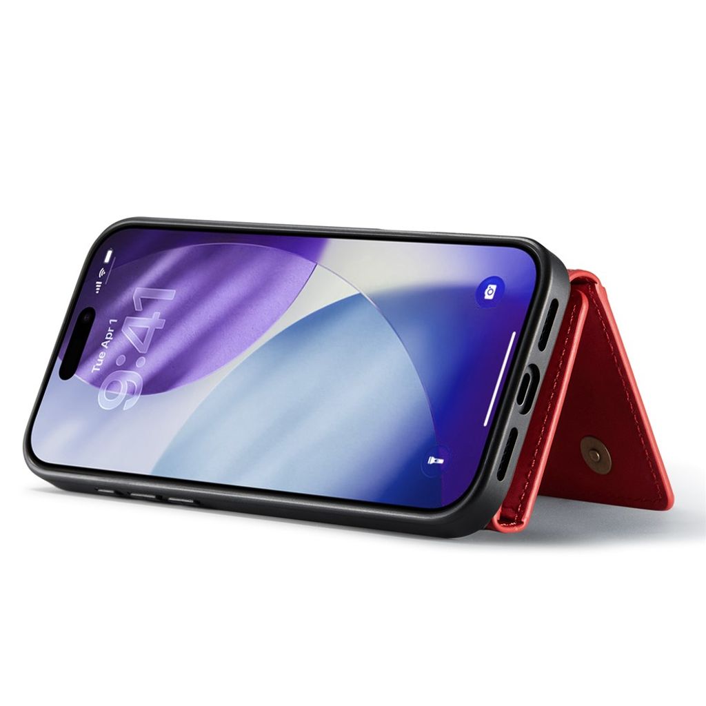 iPhone 18 Pro Max/17 Pro Max skal med magnetplånbok och stativ, röd, bild 3