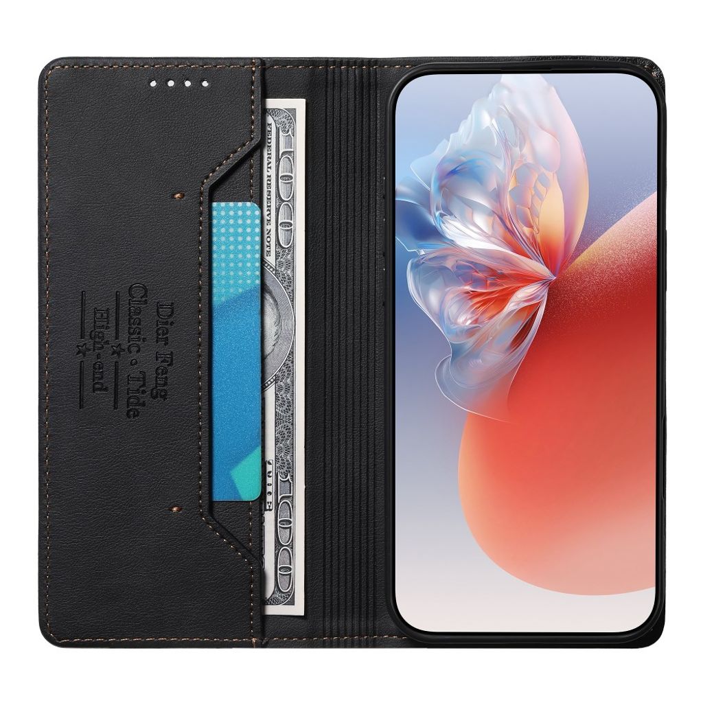 iPhone 18 Pro Max/17 Pro Max plånboksfodral i äkta läder, svart, bild 3