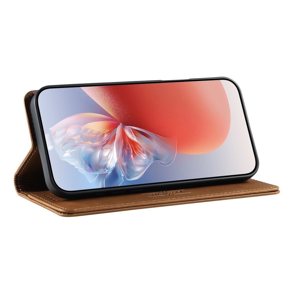 iPhone 18 Pro Max/17 Pro Max plånboksfodral i äkta läder, brun, bild 2