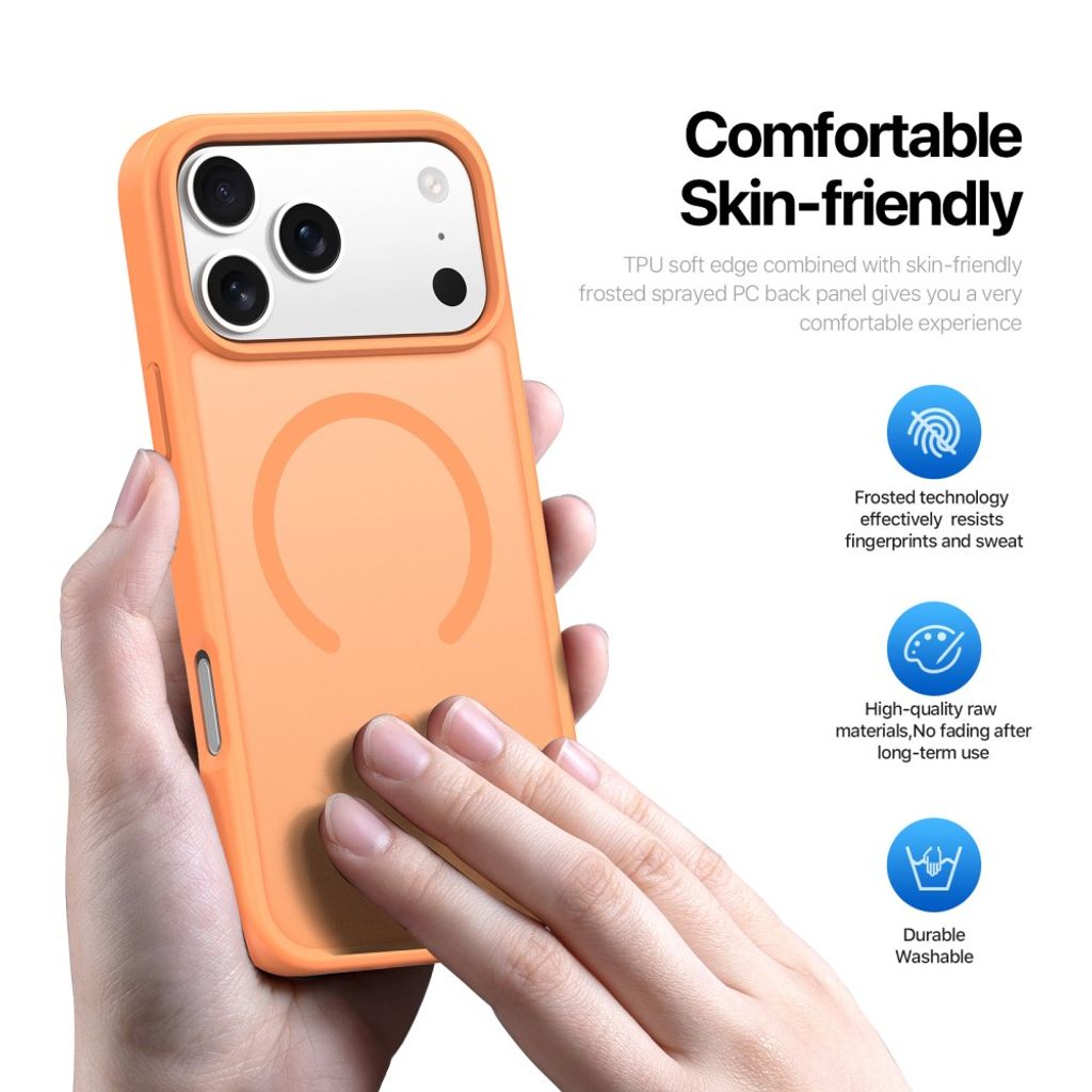 iPhone 18 Pro Max/17 Pro Max MagSafe-skal med luftkuddar och 38 magneter, orange, bild 5