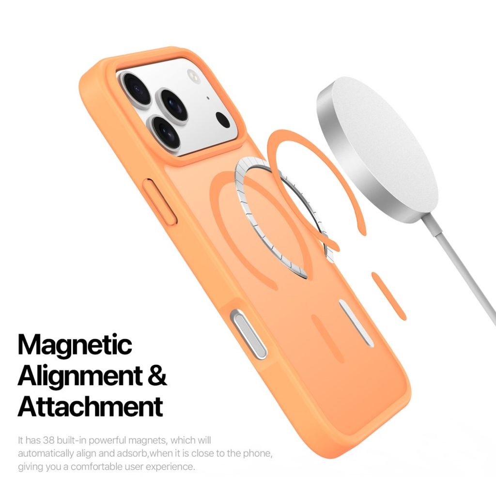 iPhone 18 Pro Max/17 Pro Max MagSafe-skal med luftkuddar och 38 magneter, orange, bild 6