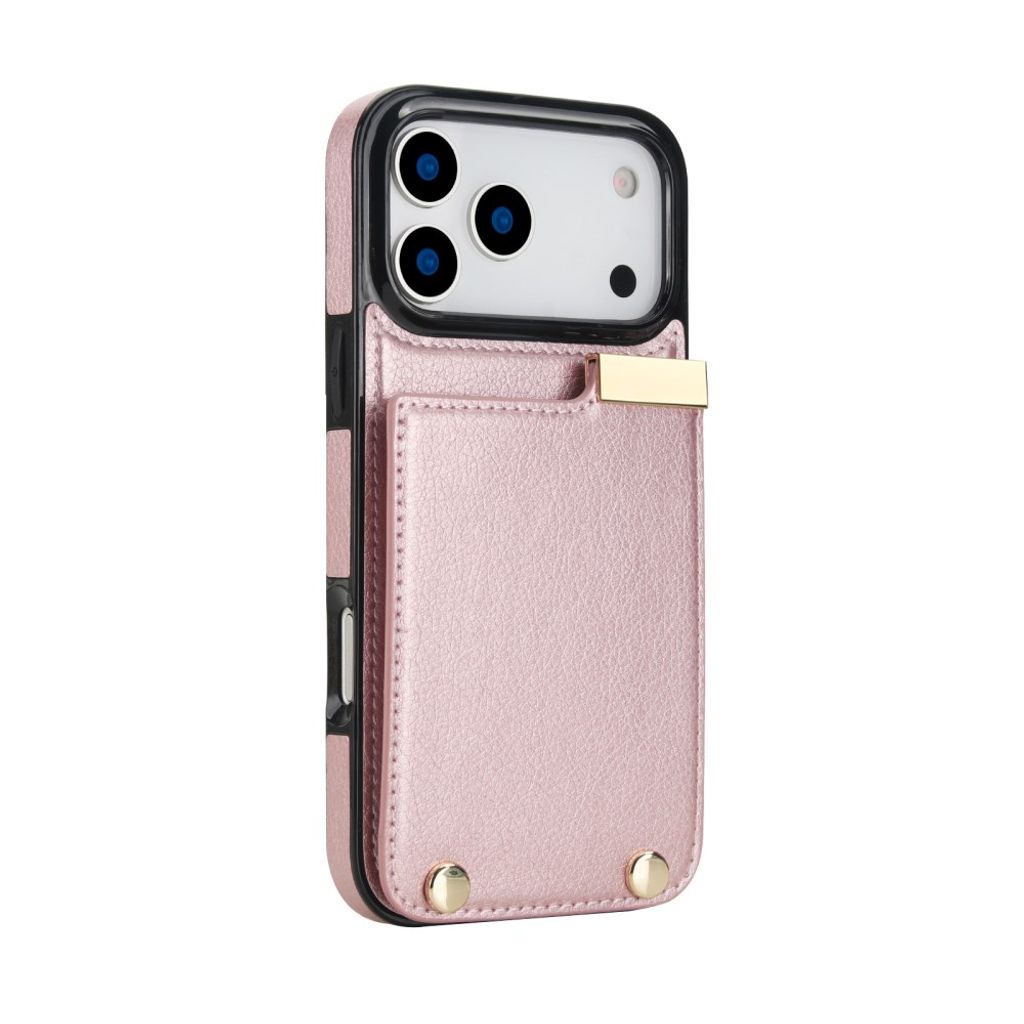 iPhone 18 Pro Max/17 Pro Max skal med kortficka för 3 kort, roséguld, bild 3
