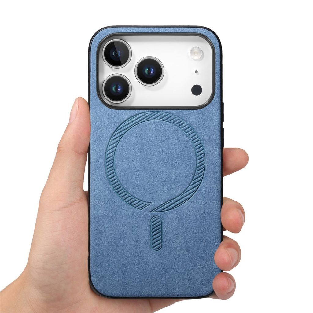 iPhone 18 Pro Max/17 Pro Max MagSafe-skal i konstläder, blå, bild 4