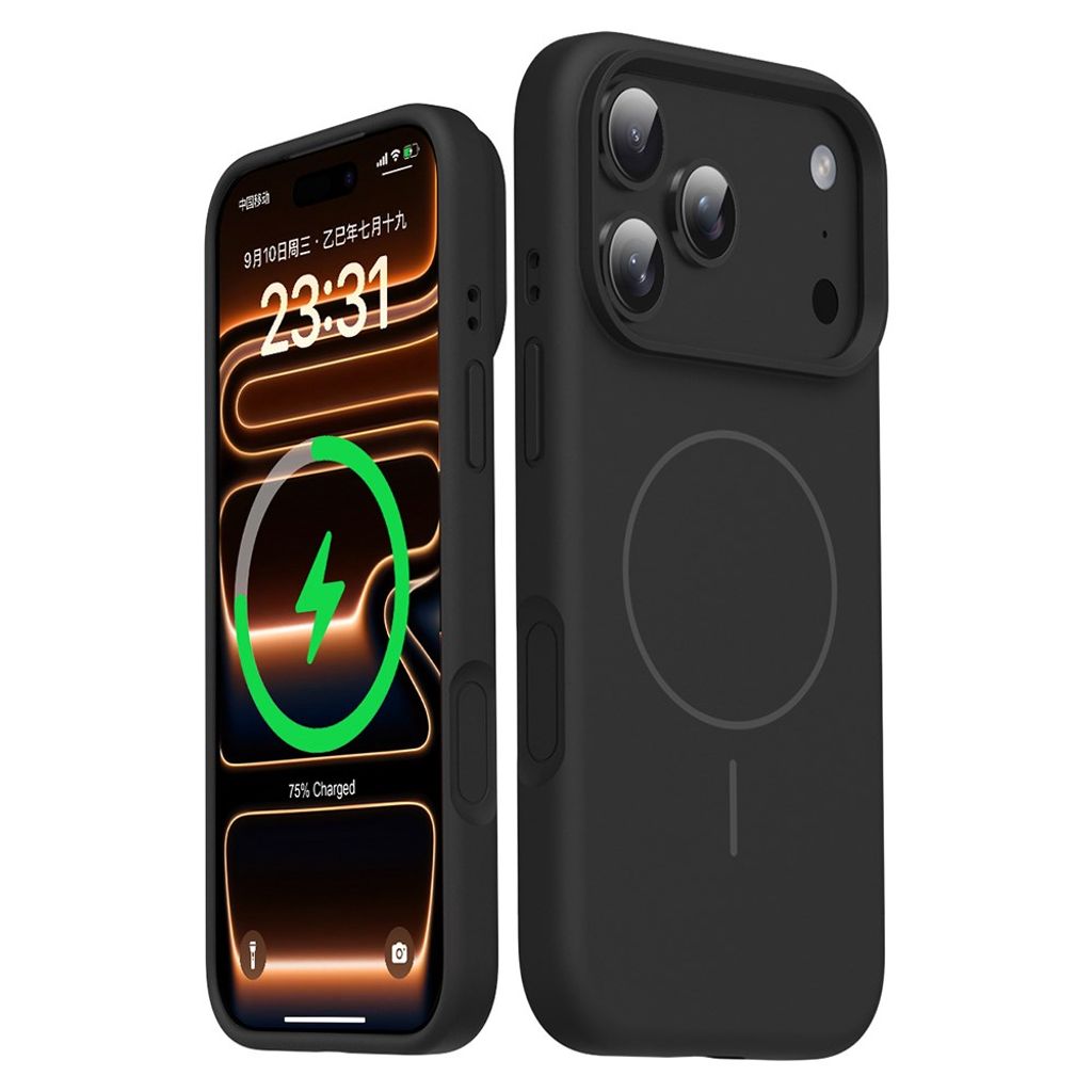 iPhone 18 Pro Max/17 Pro Max silikonskal med luftkuddar, svart, bild 2