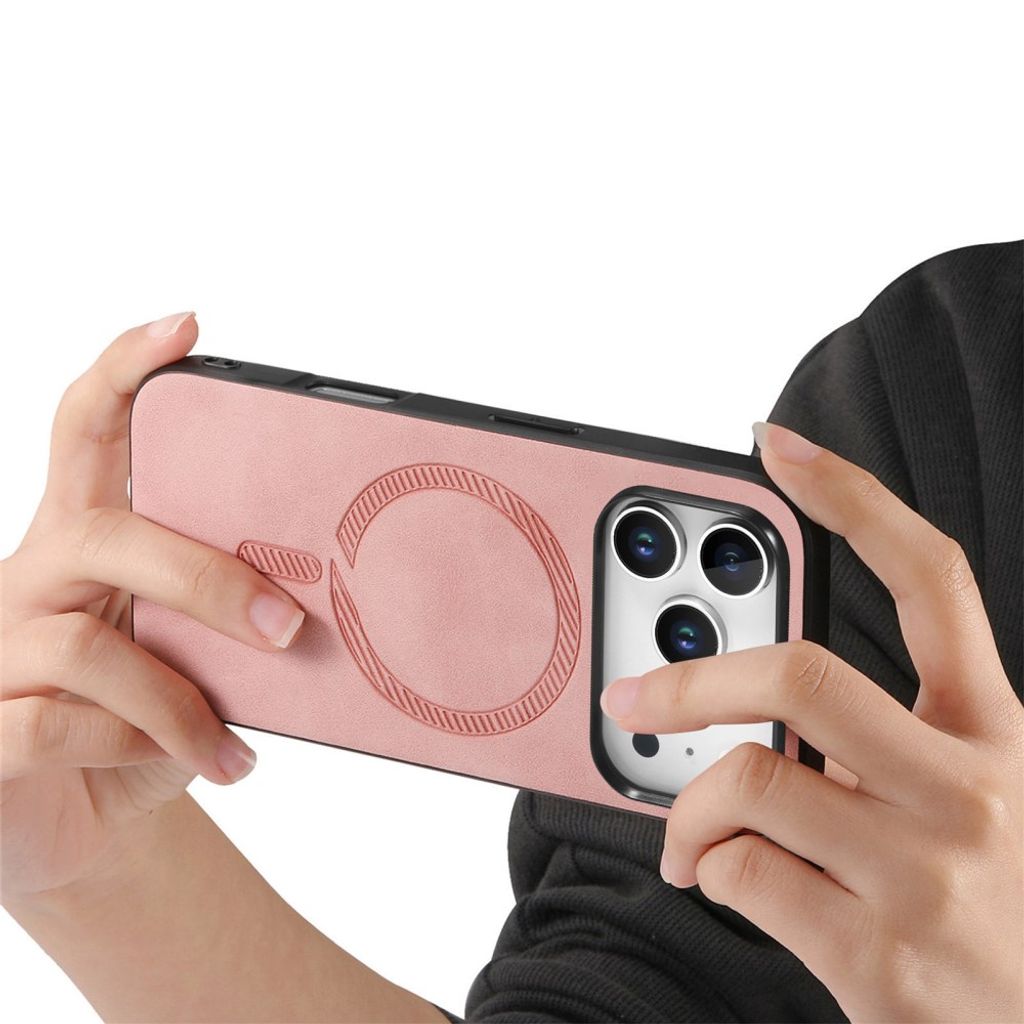 iPhone 18 Pro Max/17 Pro Max MagSafe-skal i konstläder, rosa, bild 3