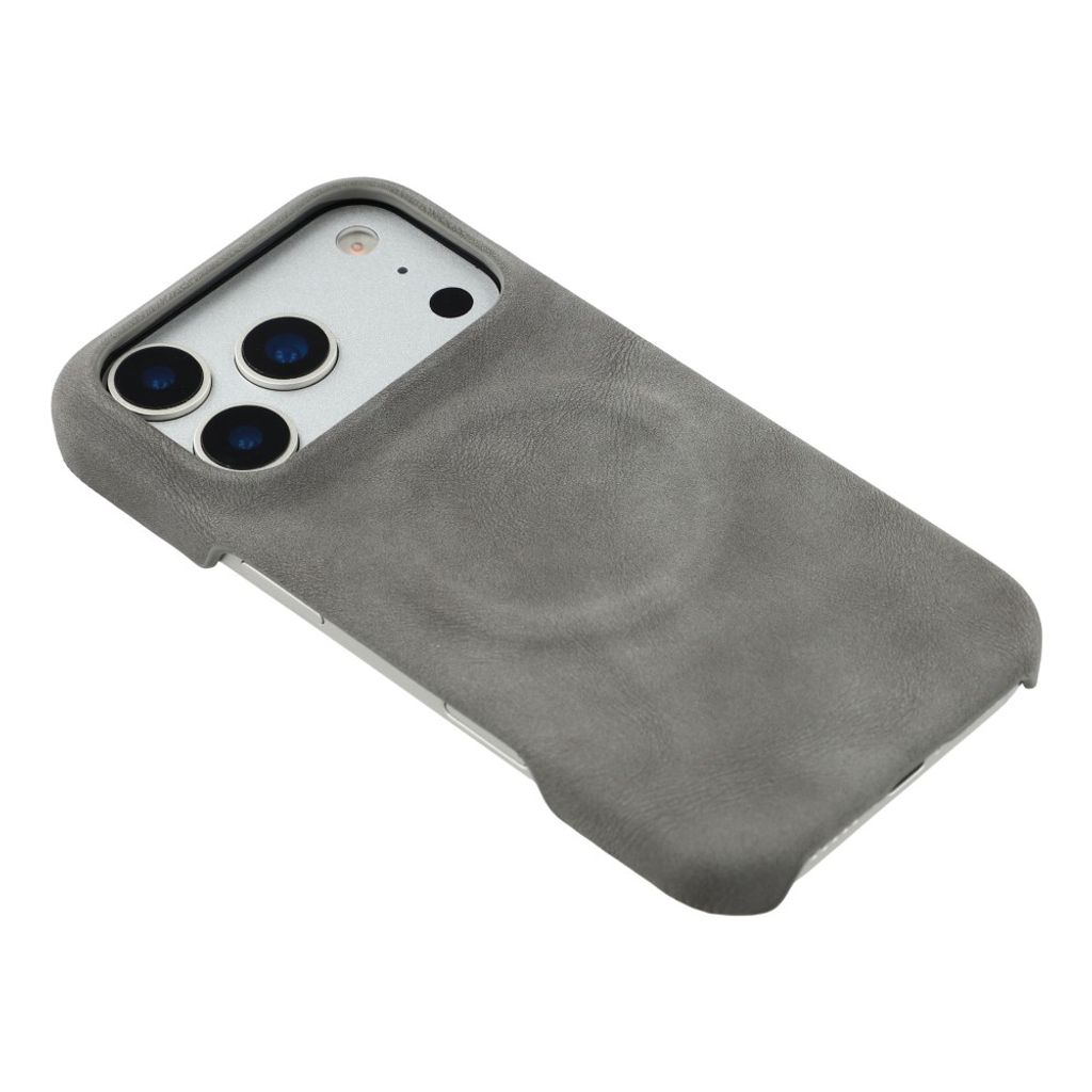 iPhone 18 Pro Max/17 Pro Max MagSafe-skal med konstläderyta, grå, bild 3