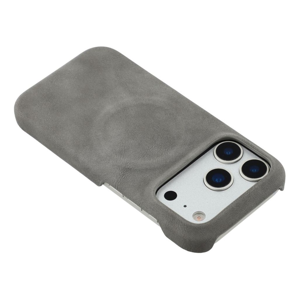 iPhone 18 Pro Max/17 Pro Max MagSafe-skal med konstläderyta, grå, bild 4