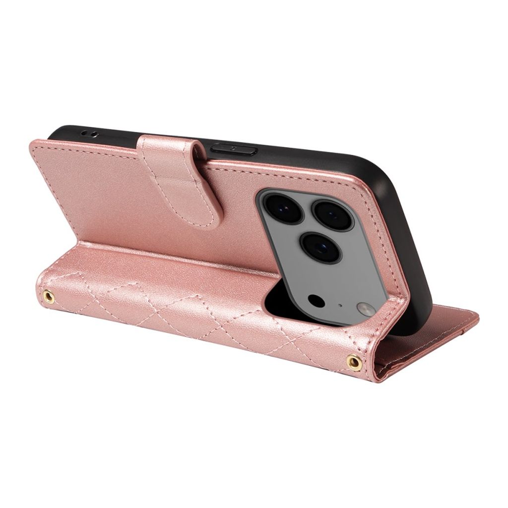 iPhone 18 Pro Max/17 Pro Max plånboksfodral med axelrem, roséguld, bild 7