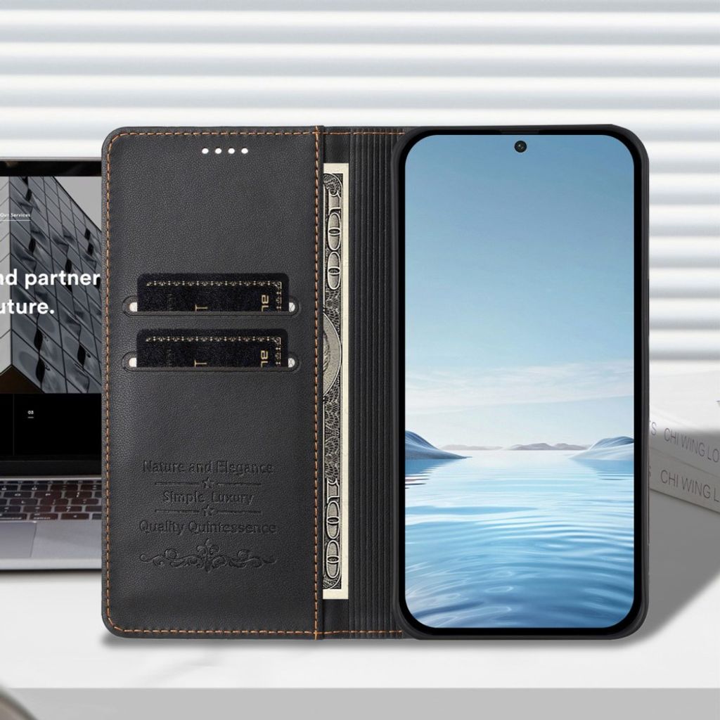 iPhone 18 Pro Max/17 Pro Max RFID-plånboksfodral med sedelfack, svart, bild 3