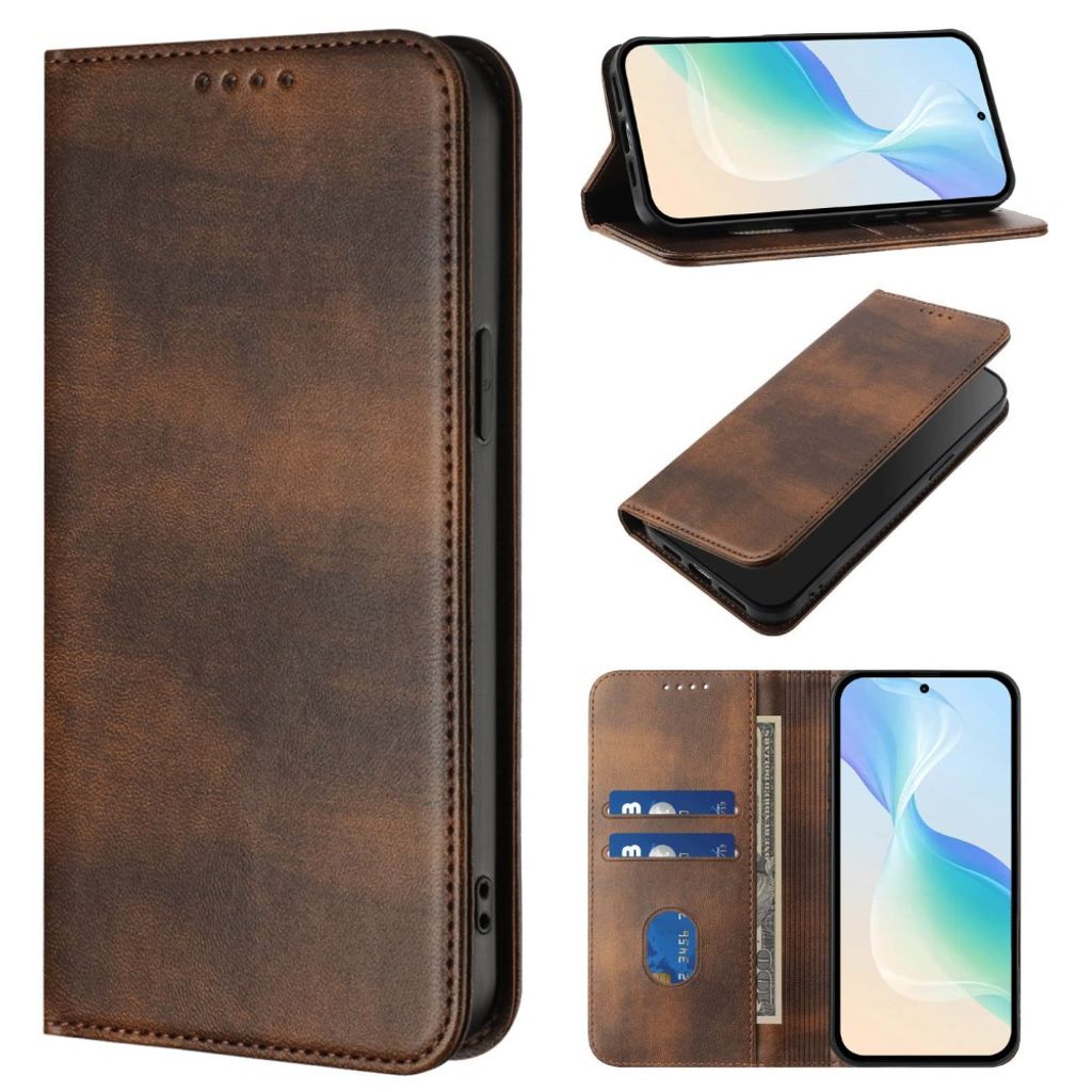 iPhone 18 Pro Max/17 Pro Max RFID-plånboksfodral i konstläder, brun, bild 3