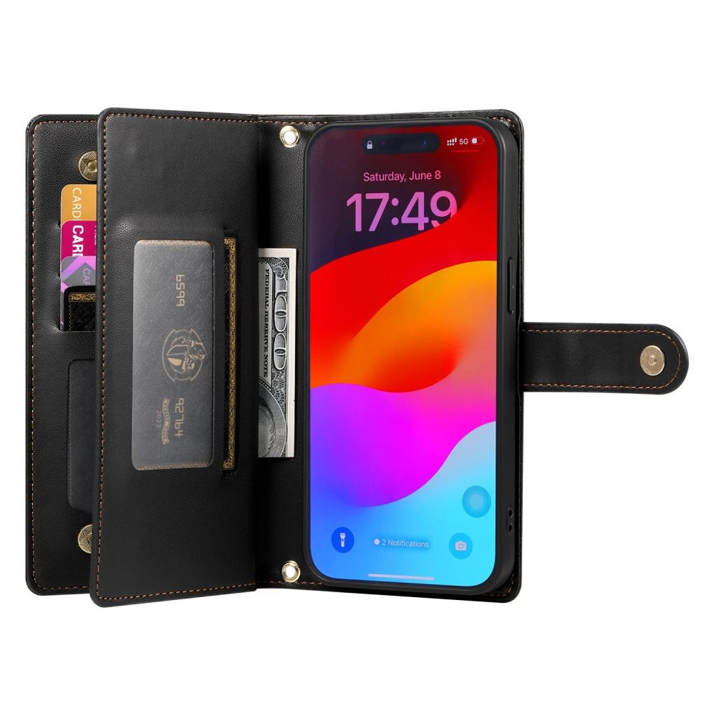 iPhone 18 Pro Max/17 Pro Max plånboksfodral med myntfack, svart, bild 2