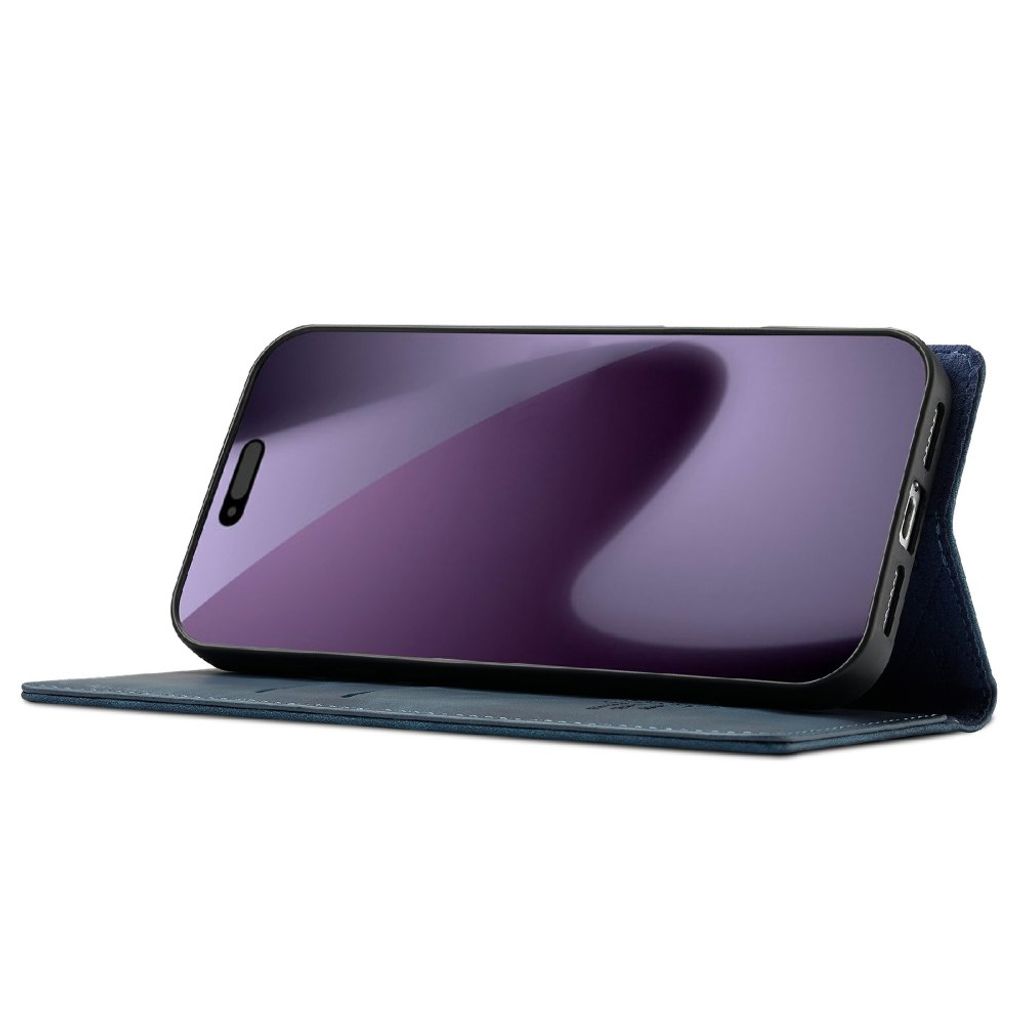 iPhone 18 Pro Max/17 Pro Max plånboksfodral i mikrofiberläder, blå, bild 3