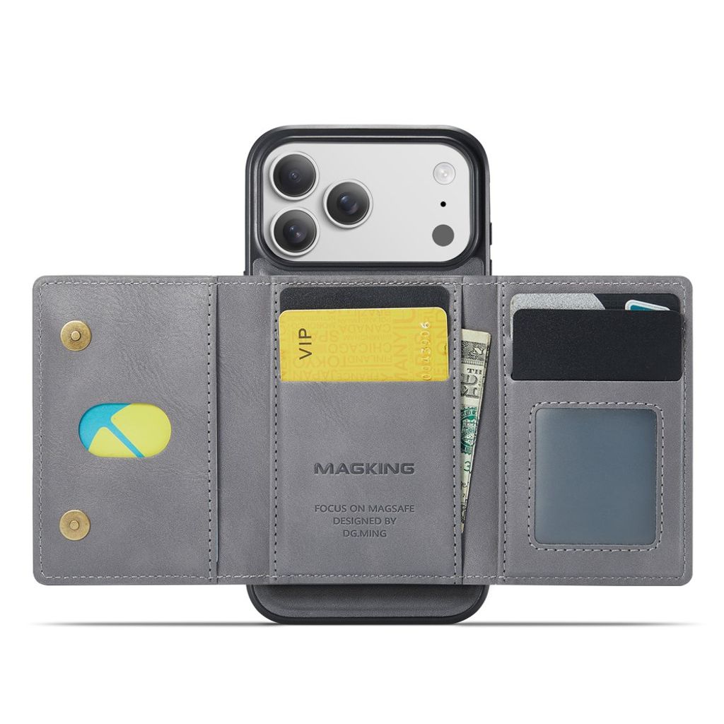 iPhone 18 Pro Max/17 Pro Max MagSafe-skal med magnetisk kortplånbok, grå, bild 4
