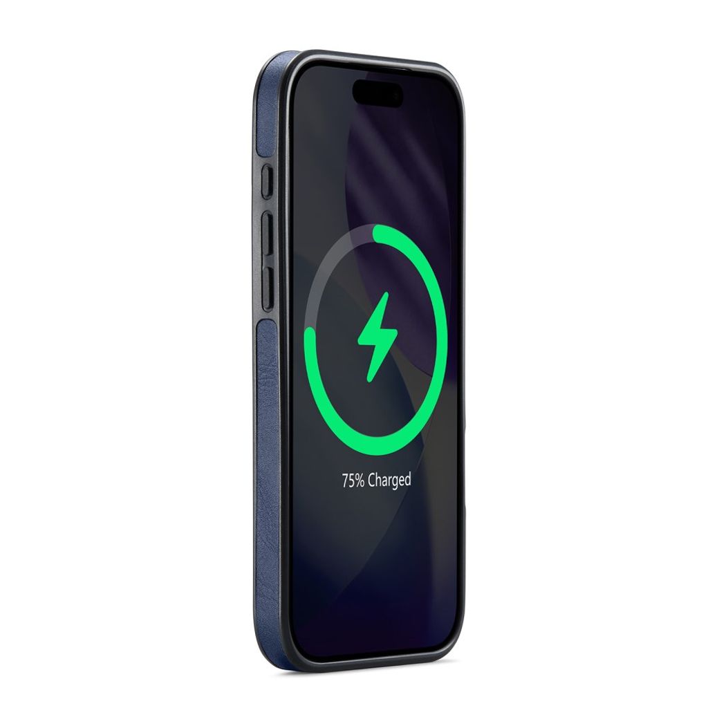 iPhone 18 Pro Max/17 Pro Max slimmat MagSafe-skal i konstläder, blå, bild 2