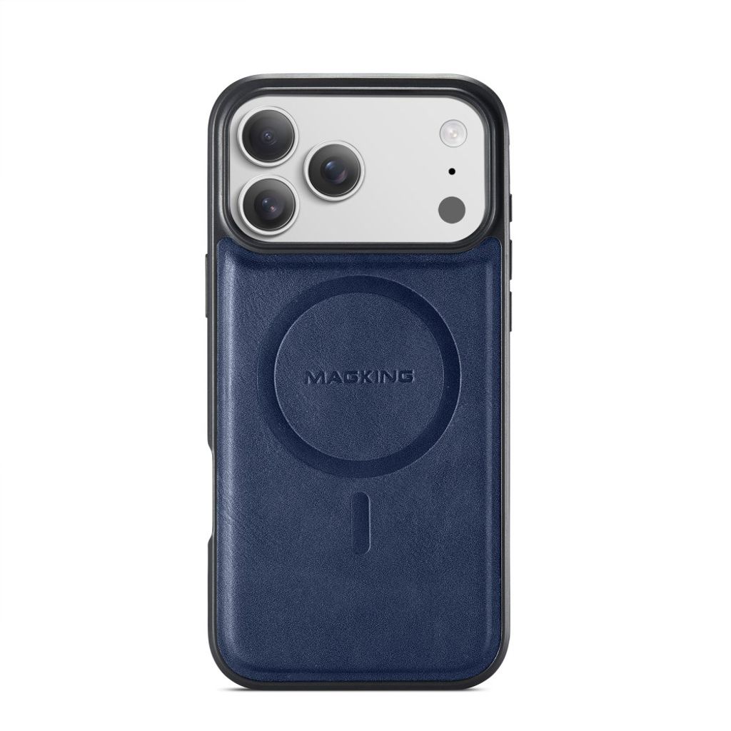 iPhone 18 Pro Max/17 Pro Max slimmat MagSafe-skal i konstläder, blå, bild 5