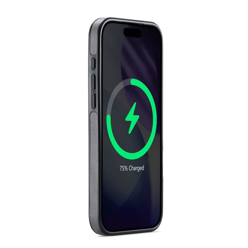 iPhone 18 Pro Max/17 Pro Max slimmat MagSafe-skal i konstläder, grå, bild 2