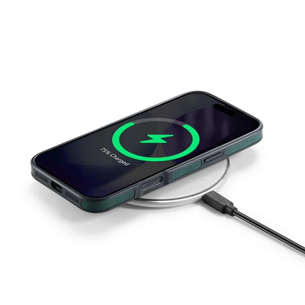 iPhone 18 Pro Max/17 Pro Max slimmat MagSafe-skal i konstläder, grön, bild 6