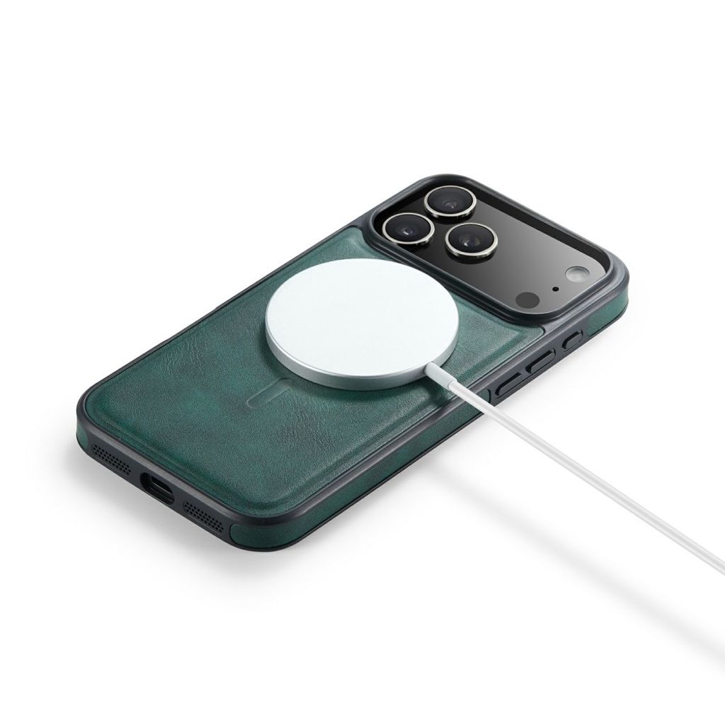 iPhone 18 Pro Max/17 Pro Max slimmat MagSafe-skal i konstläder, grön, bild 7
