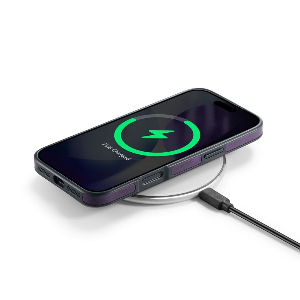 iPhone 18 Pro Max/17 Pro Max slimmat MagSafe-skal i konstläder, lila, bild 6