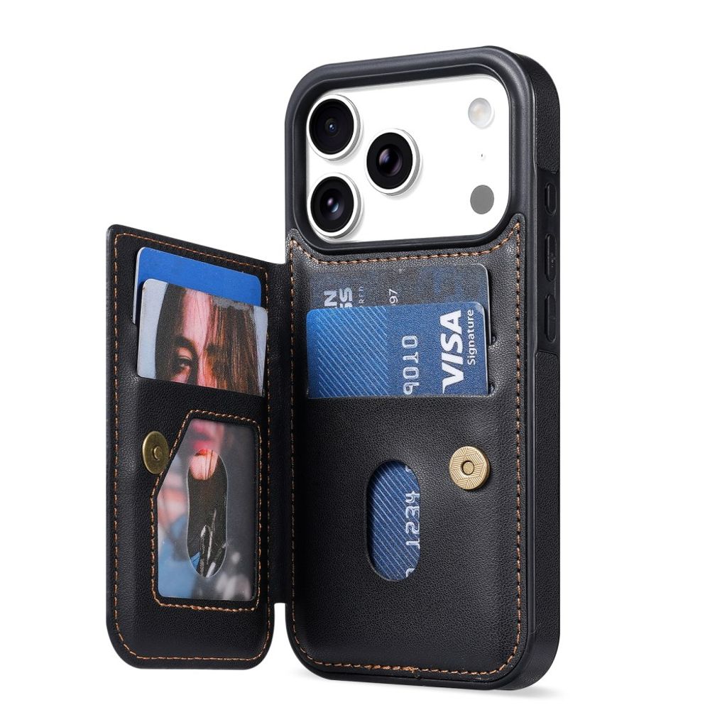 iPhone 18 Pro Max/17 Pro Max skal med flip-kortfack, svart, bild 3