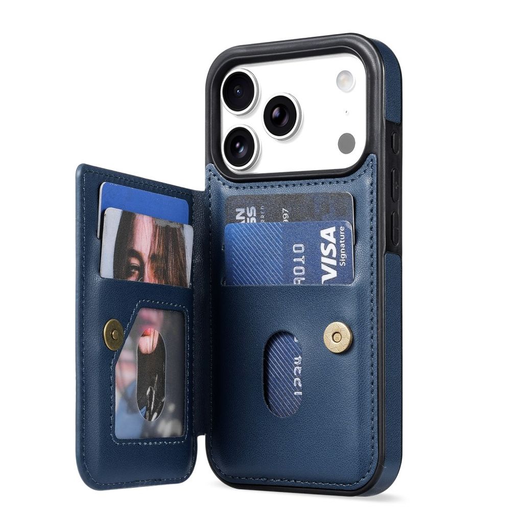 iPhone 18 Pro Max/17 Pro Max skal med flip-kortfack, blå, bild 3