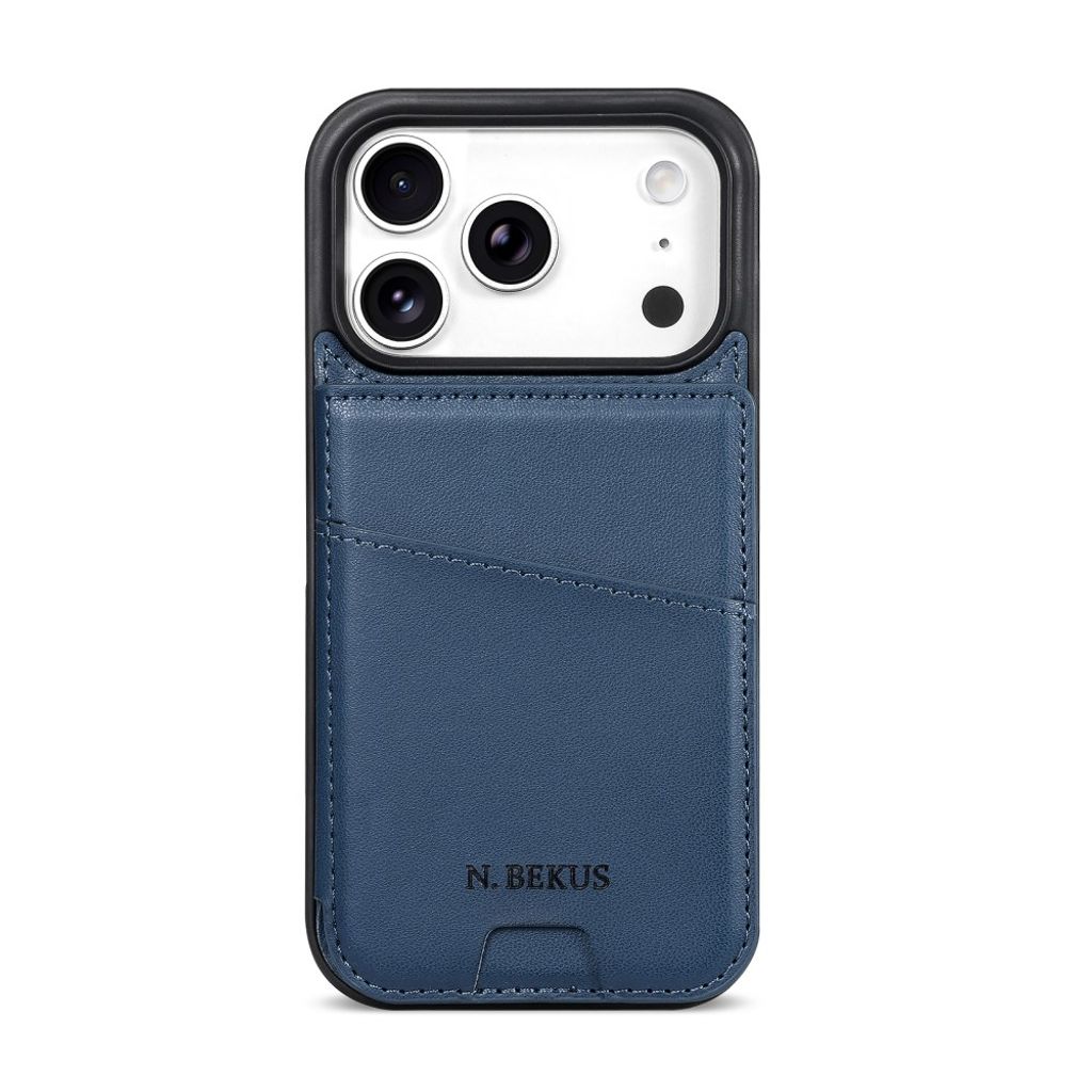 iPhone 18 Pro Max/17 Pro Max skal med flip-kortfack, blå, bild 5