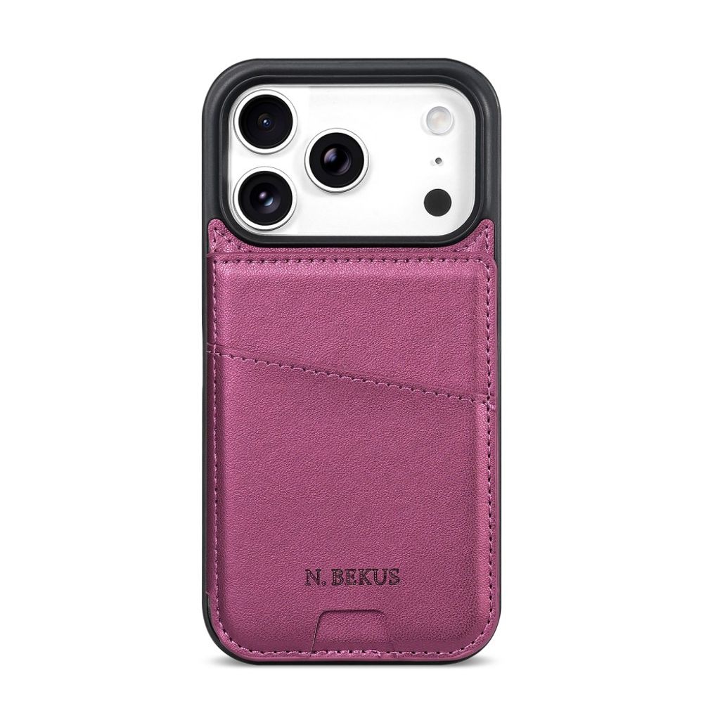 iPhone 18 Pro Max/17 Pro Max skal med flip-kortfack, mörklila, bild 5