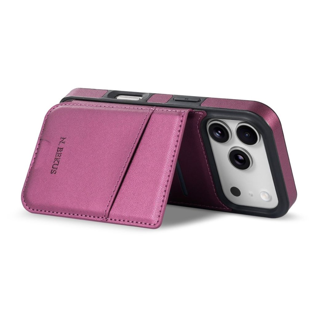 iPhone 18 Pro Max/17 Pro Max skal med flip-kortfack, mörklila, bild 6