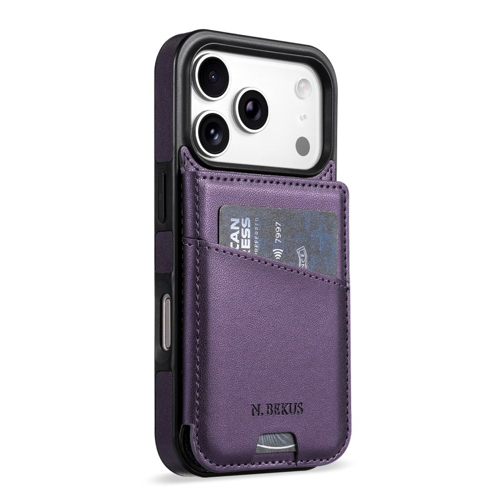 iPhone 18 Pro Max/17 Pro Max skal med flip-kortfack, lila, bild 2