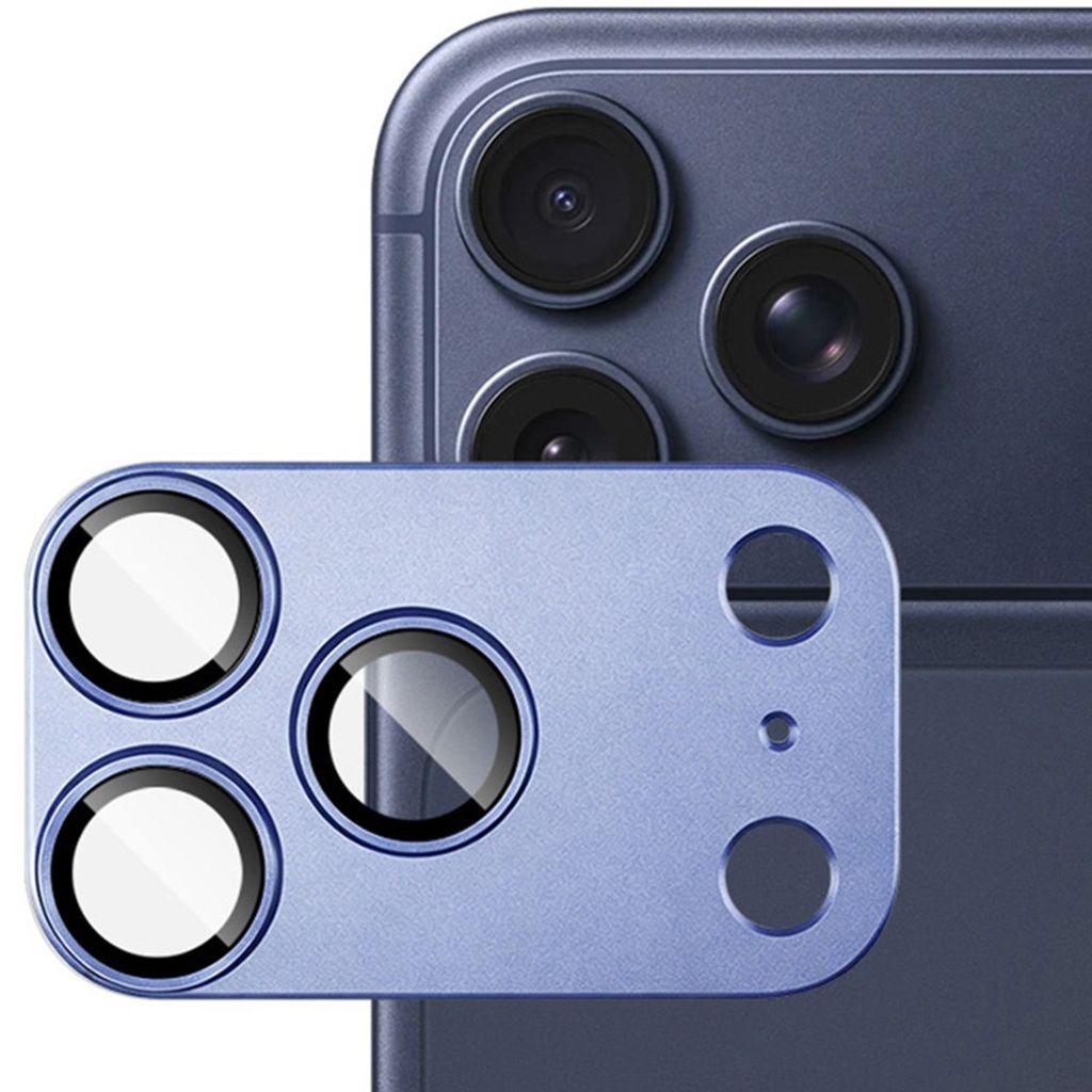 iPhone 18 Pro Max kameralinsskydd i glas och metall, blå, bild 2