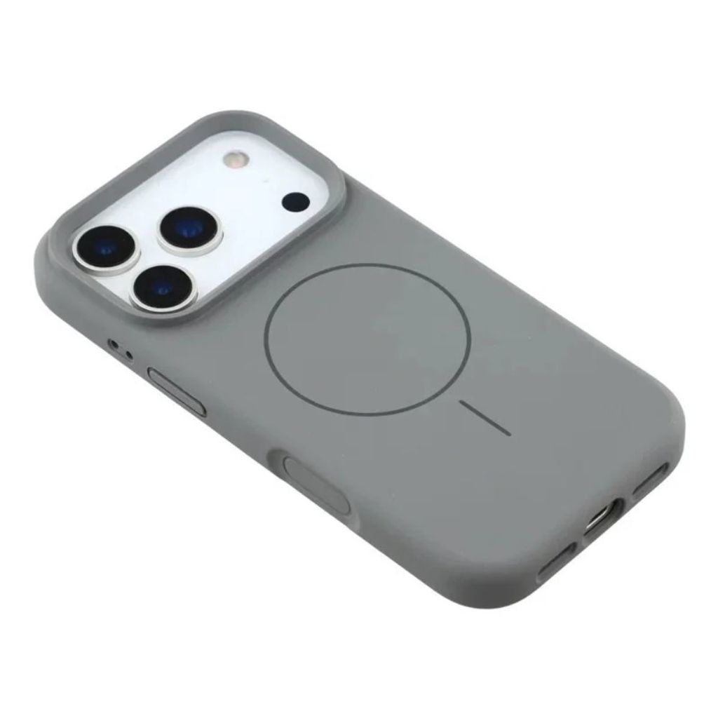 iPhone 18 Pro Max silikonskal med MagSafe och 2 skärmskydd, grå, bild 2