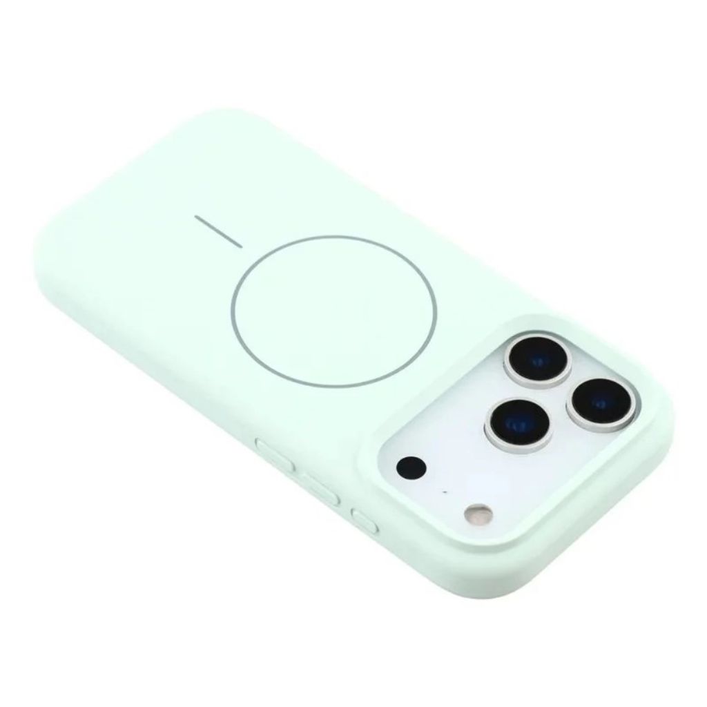 iPhone 18 Pro Max silikonskal med MagSafe och 2 skärmskydd, mintgrön, bild 3