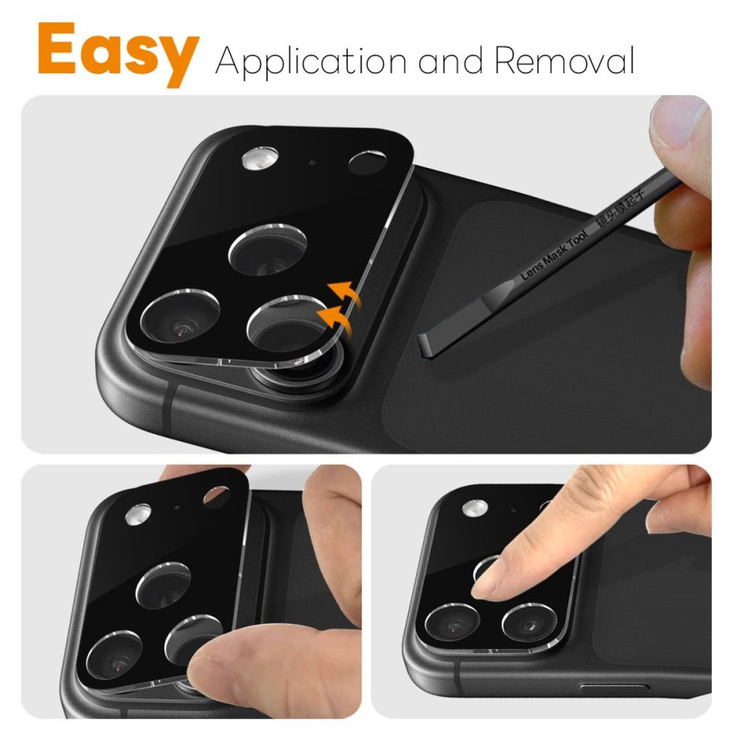 iPhone 18 Pro Max 3D-kameralinsskydd, svart, bild 3