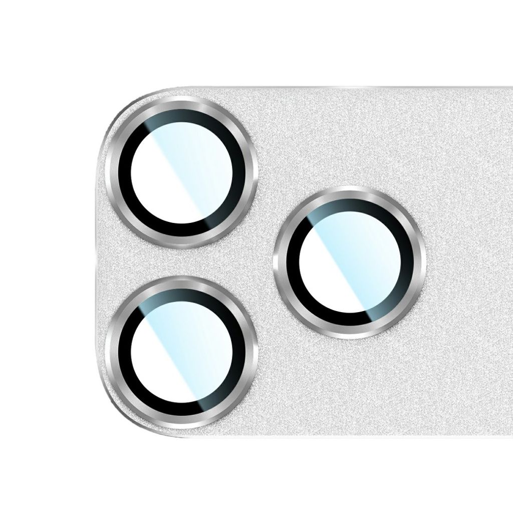 iPhone 18 Pro Max kameralinsskydd med aluminiumram, silver, bild 2