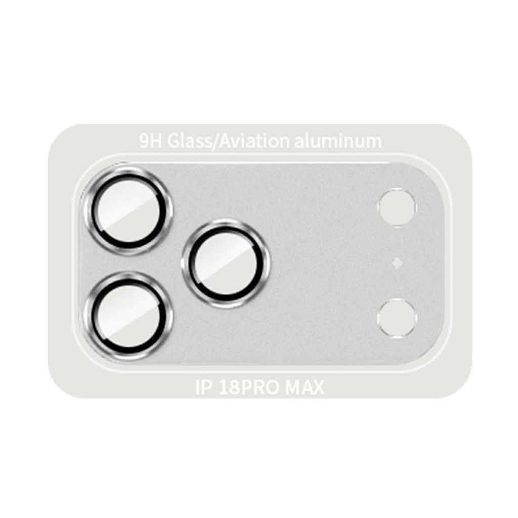 iPhone 18 Pro Max kameralinsskydd med aluminiumram, silver, bild 5
