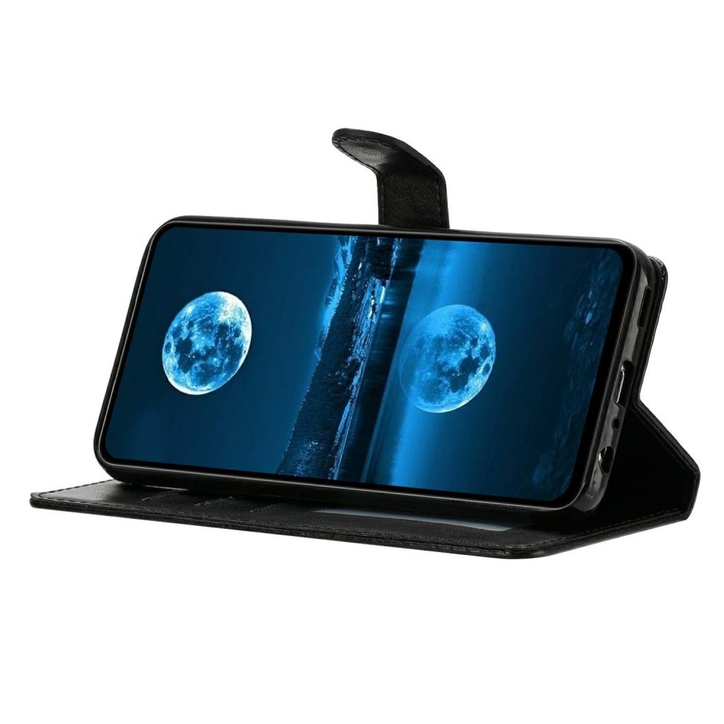 iPhone 18 Pro Max/17 Pro Max plånboksfodral i PU-läder med stativ, svart, bild 3