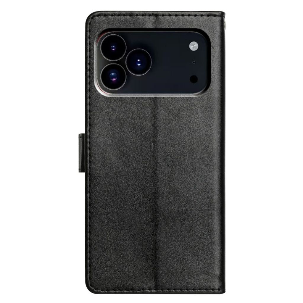 iPhone 18 Pro Max/17 Pro Max plånboksfodral i PU-läder med stativ, svart, bild 8