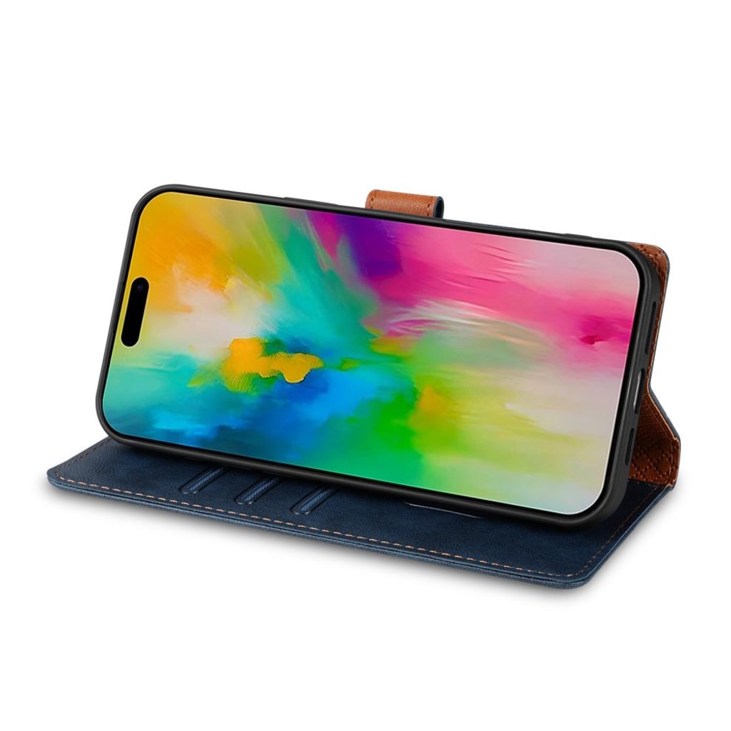 iPhone 18 Pro Max/17 Pro Max plånboksfodral i PU-läder med magnetflärp, blå, bild 2