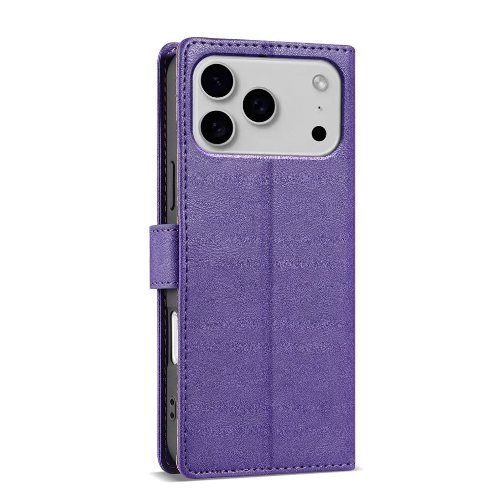 iPhone 18 Pro Max/17 Pro Max plånboksfodral i PU-läder med magnetflärp, lila, bild 4