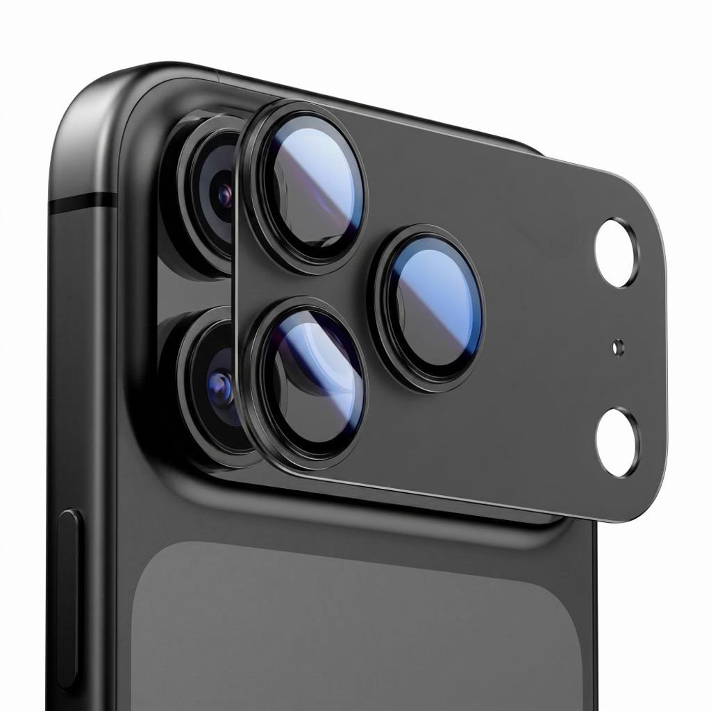 iPhone 18 Pro Max helt täckande kameralinsskydd i aluminium, svart, bild 2