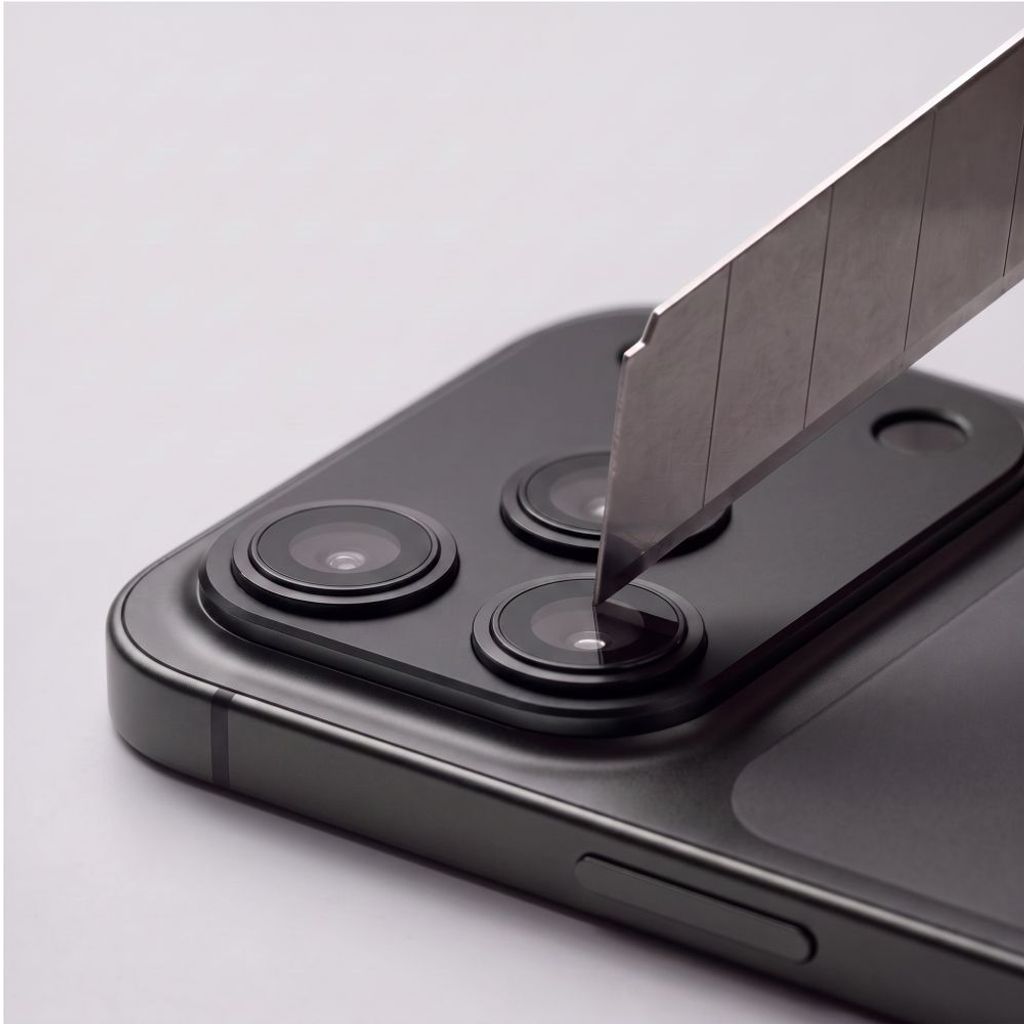 iPhone 18 Pro Max helt täckande kameralinsskydd i aluminium, svart, bild 4