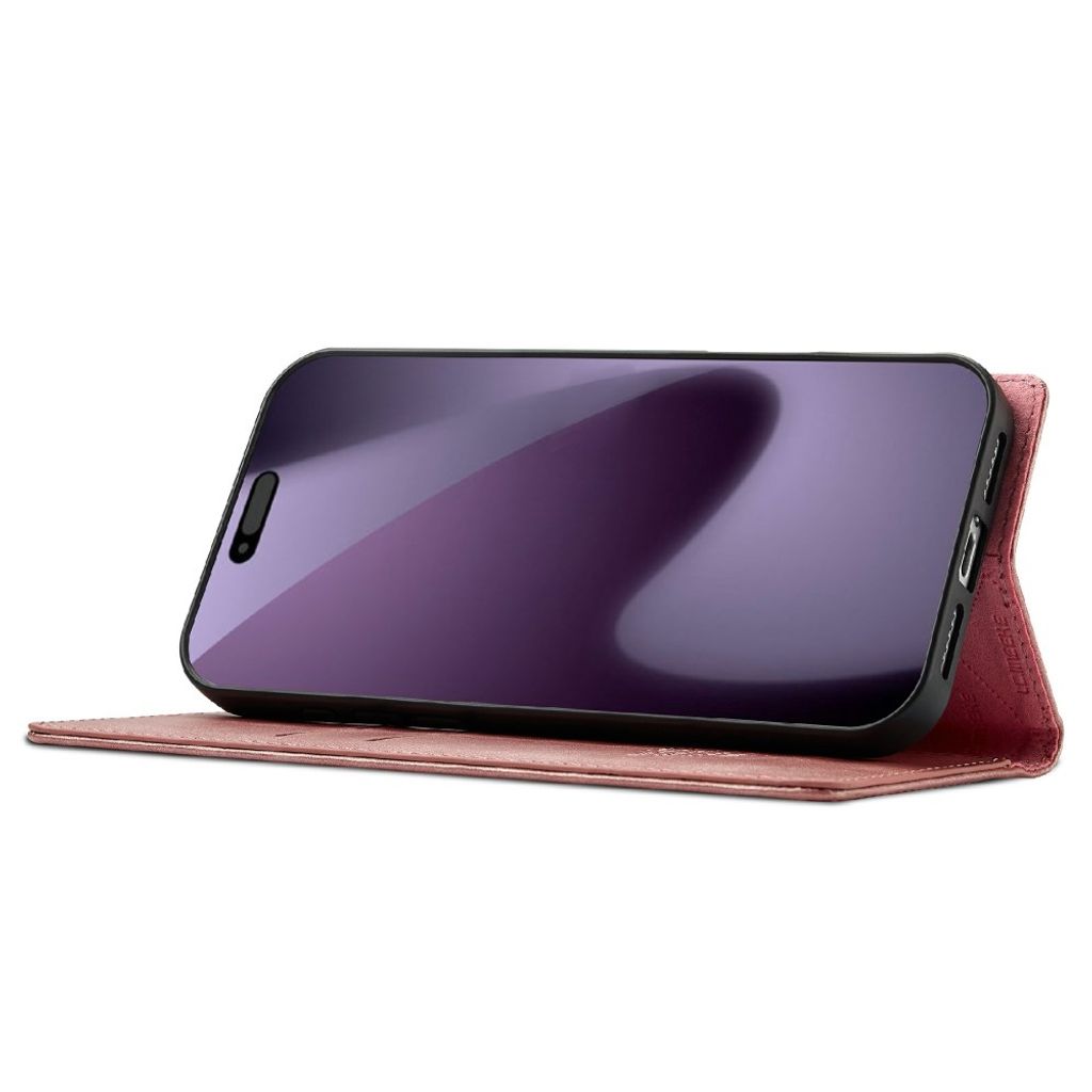 iPhone 18 Pro Max/17 Pro Max plånboksfodral i mikrofiberläder, roséguld, bild 3