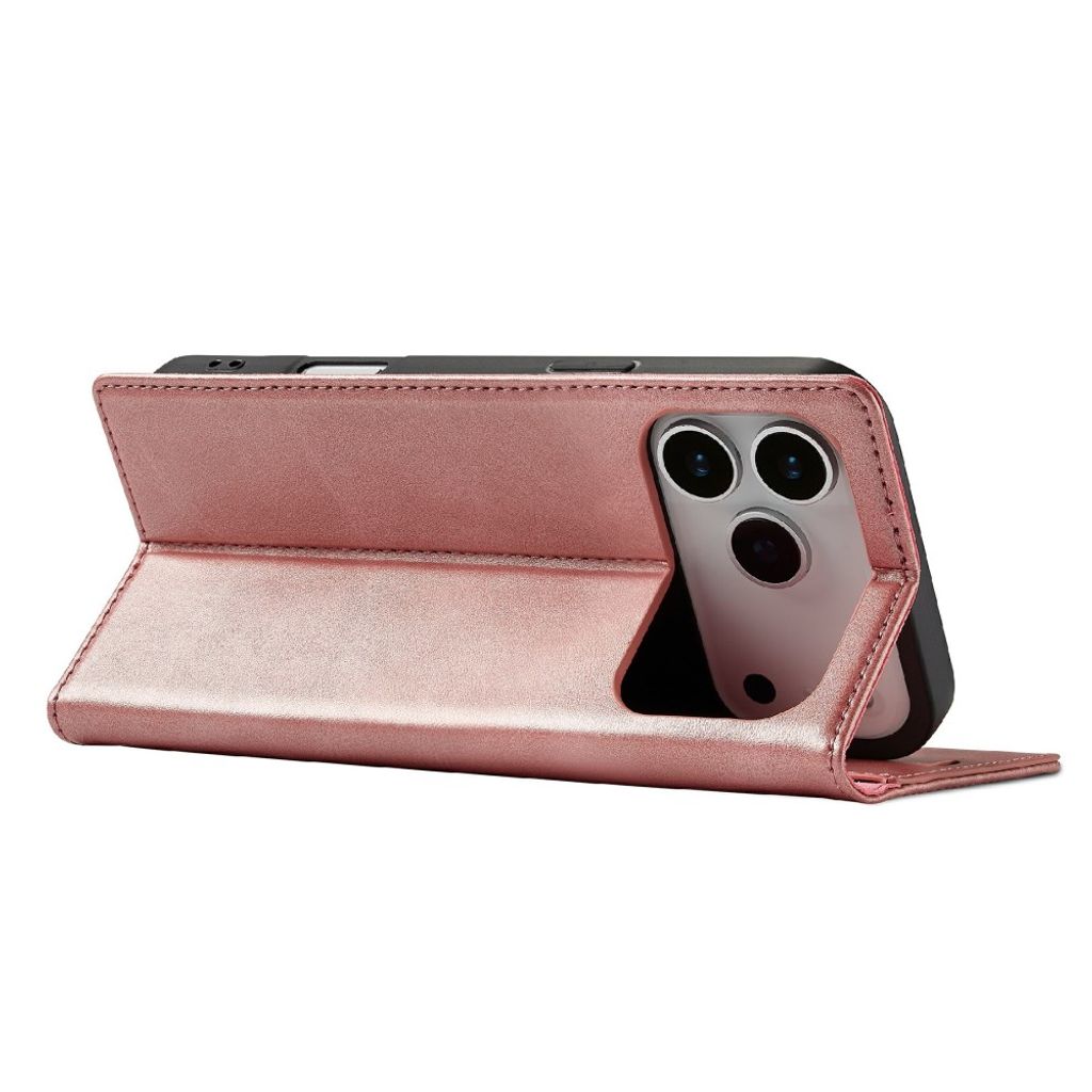 iPhone 18 Pro Max/17 Pro Max plånboksfodral i mikrofiberläder, roséguld, bild 4