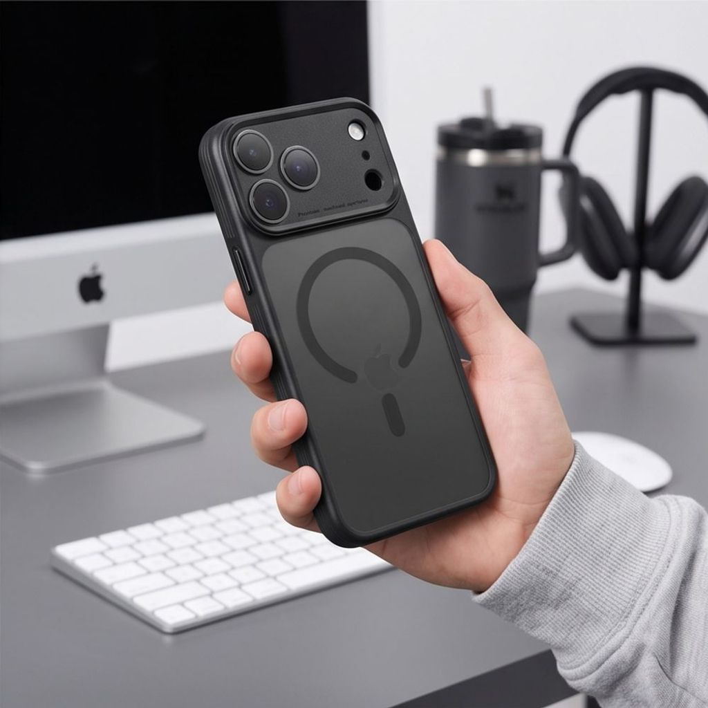Tech-Protect iPhone 18 Pro/17 Pro skal MagSafe med kameraskydd, matt svart, bild 8
