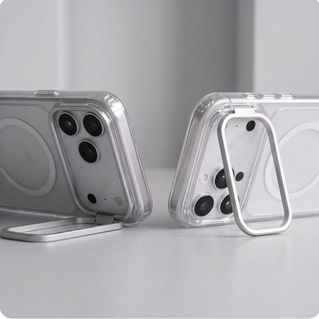 Tech-Protect iPhone 18 Pro/17 Pro skal MagSafe med stöd, genomskinligt, bild 4