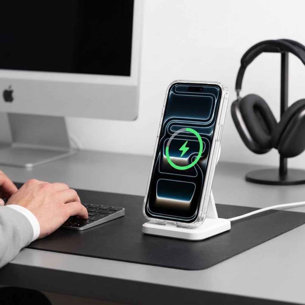Tech-Protect iPhone 18 Pro/17 Pro skal MagSafe med stöd, genomskinligt, bild 5