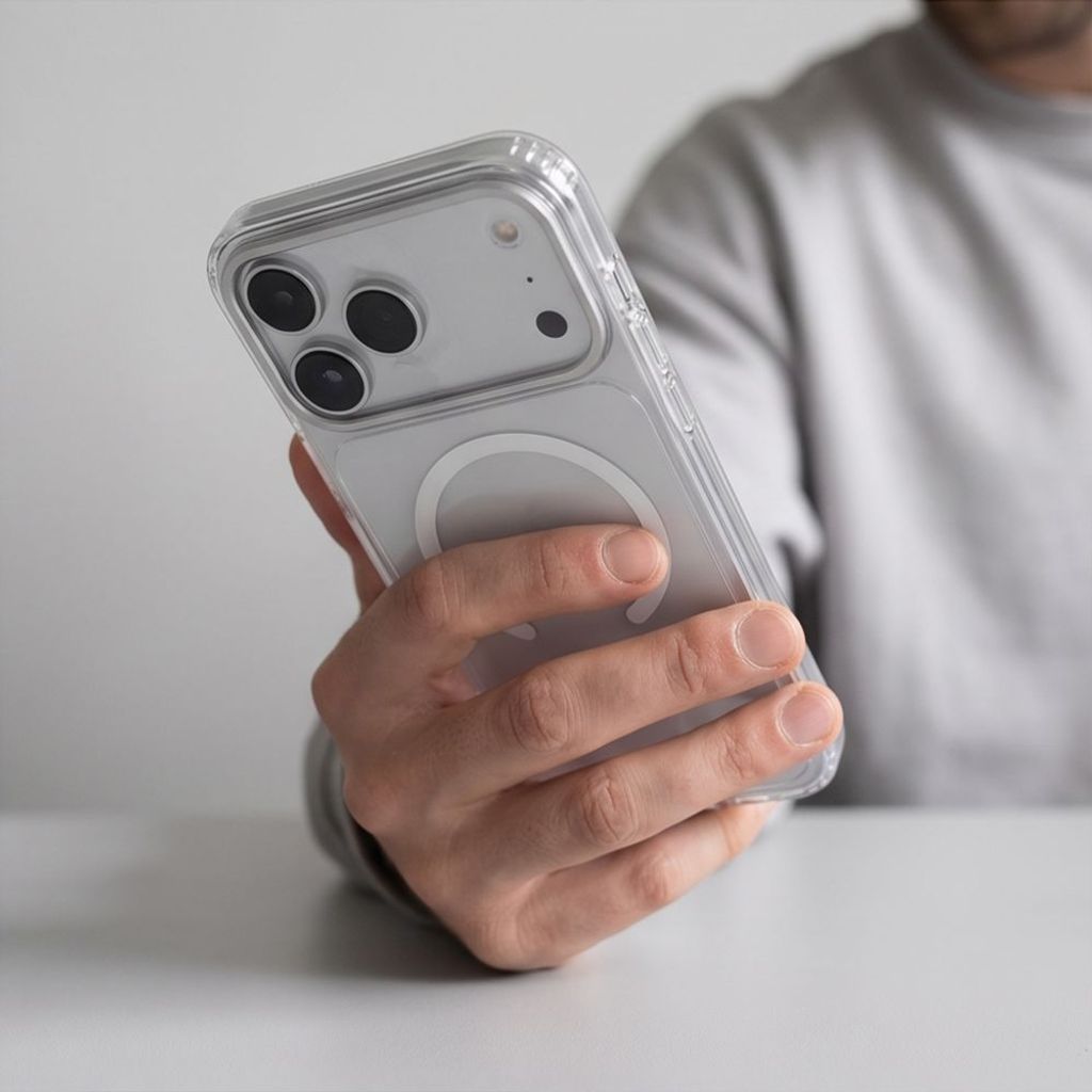 Tech-Protect iPhone 18 Pro/17 Pro skal MagSafe med stöd, genomskinligt, bild 7