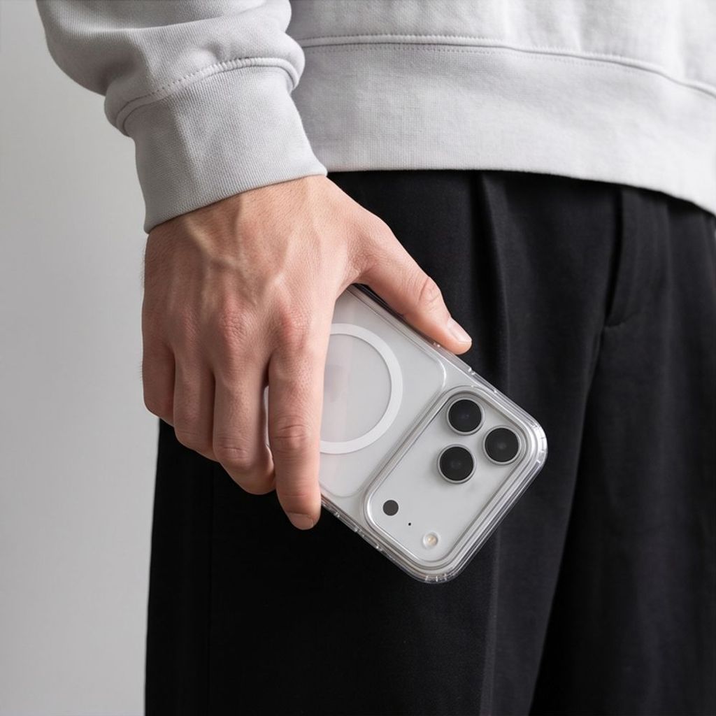 Tech-Protect iPhone 18 Pro/17 Pro skal MagSafe med stöd, genomskinligt, bild 8