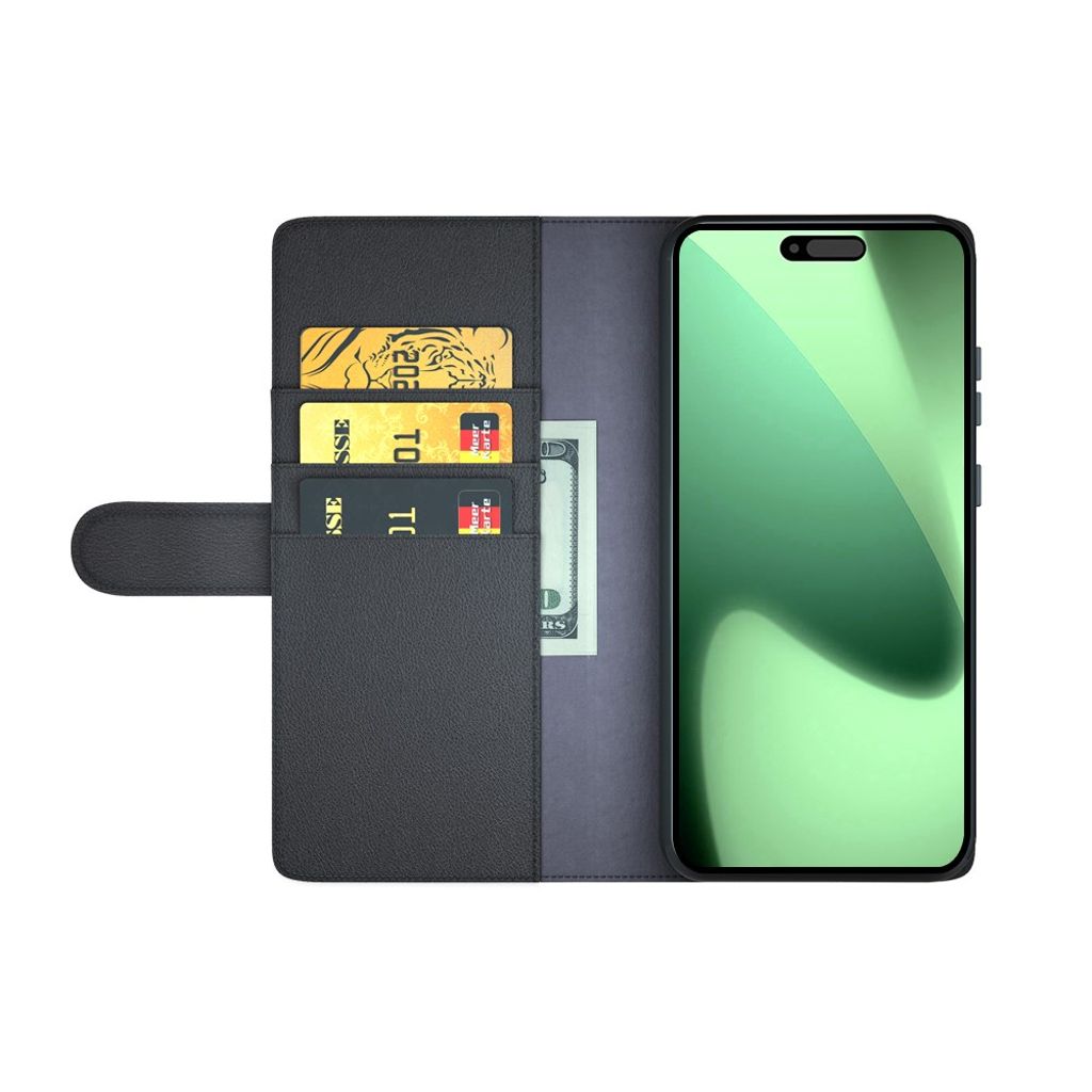 iPhone 18 Pro/17 Pro plånboksfodral i läder, svart, bild 3