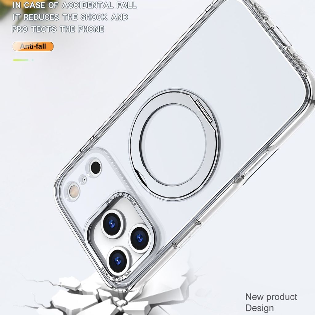 iPhone 18 Pro/17 Pro skal MagSafe med vridbart stöd, genomskinligt, bild 3